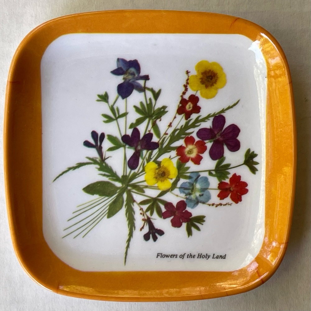 Holy Land Flowers Decorative Plate 5 Inches Square